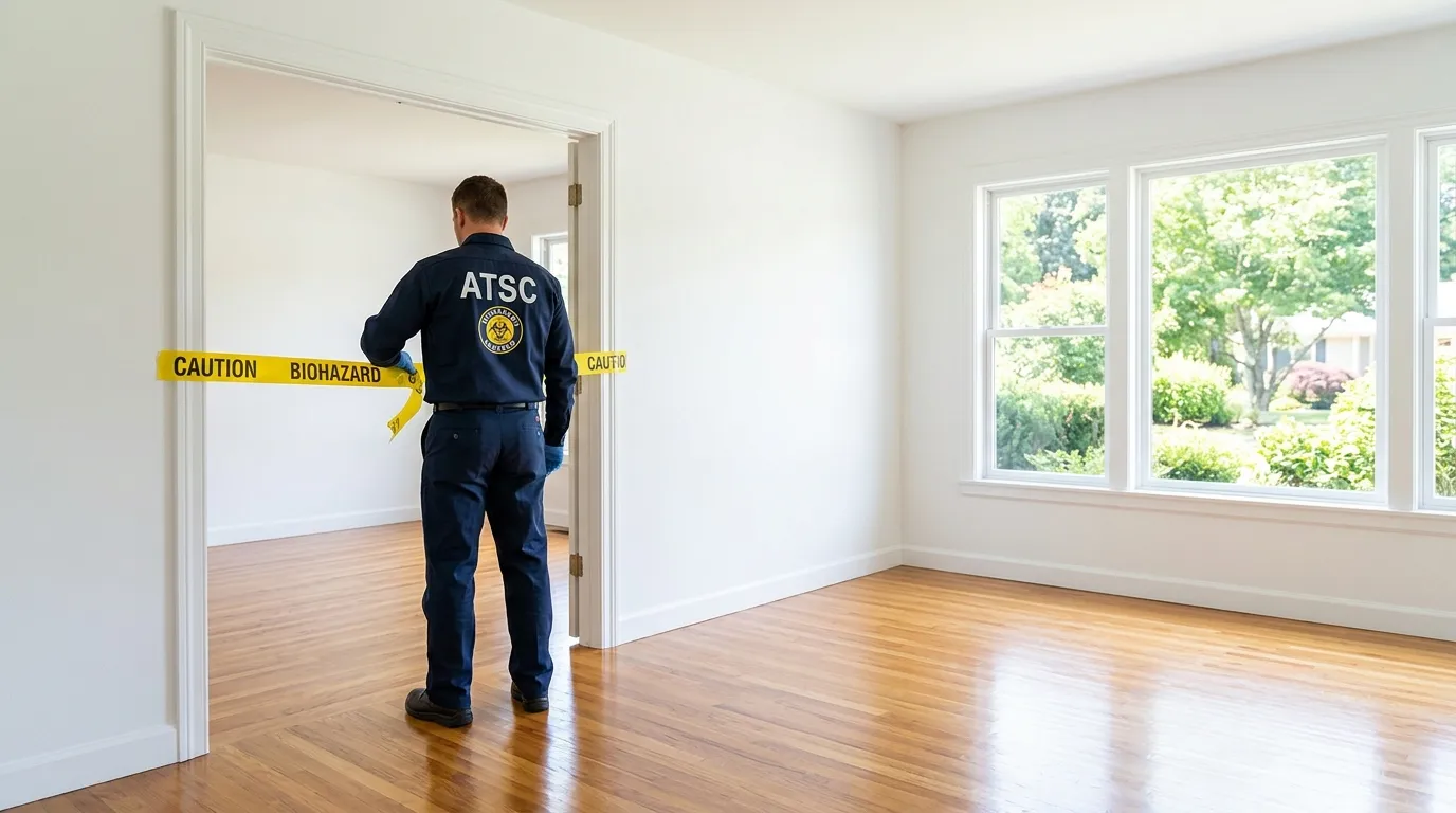 Certified biohazard cleanup crew performing Decomposition Cleanup in Gravesend